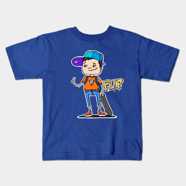 Funny skater dude Kids T-Shirt by hyperactive